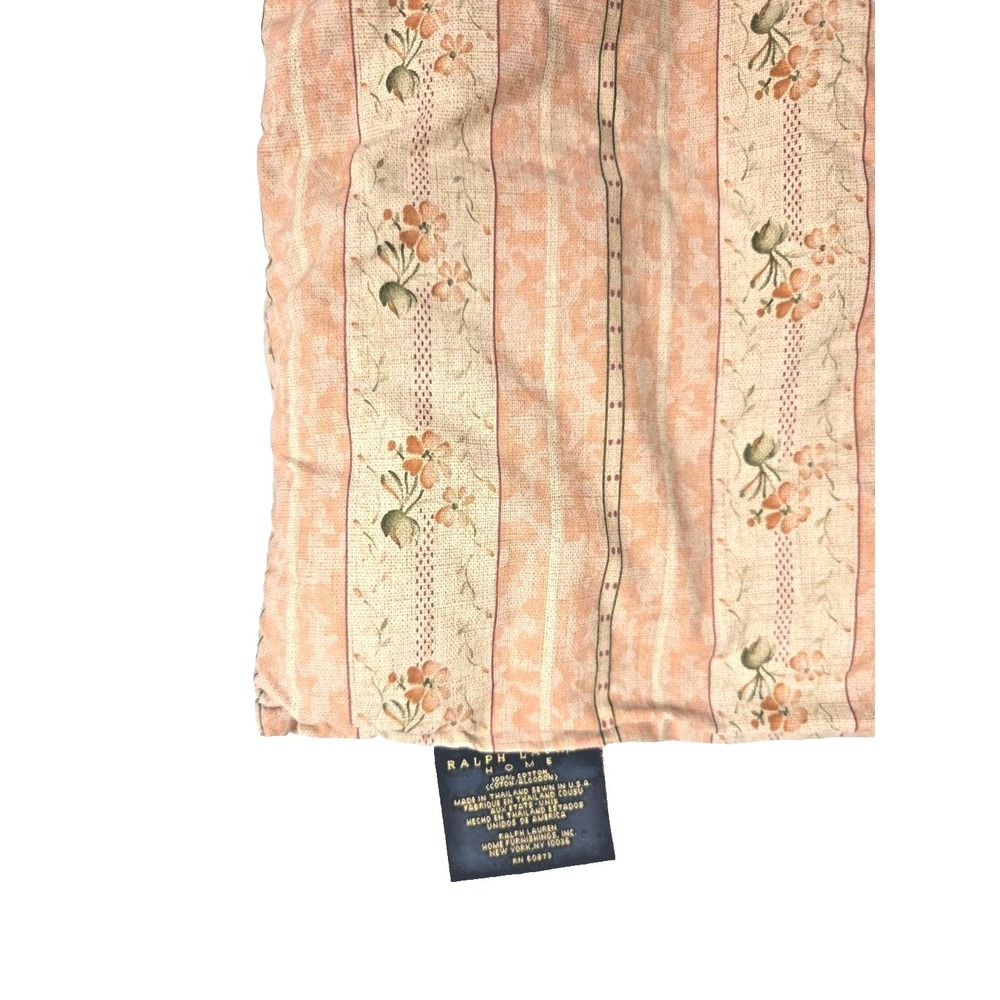 Vtg Ralph Lauren Home TRIANON Stripe Floral Comforter Peach Heritage Cotton KING